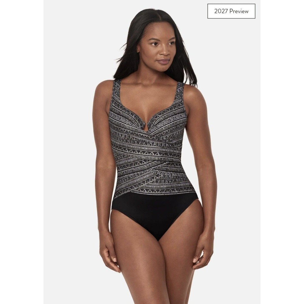Miraclesuit Elysium Escape One Piece Swimsuit Black White 12 NWT 2027 Preview